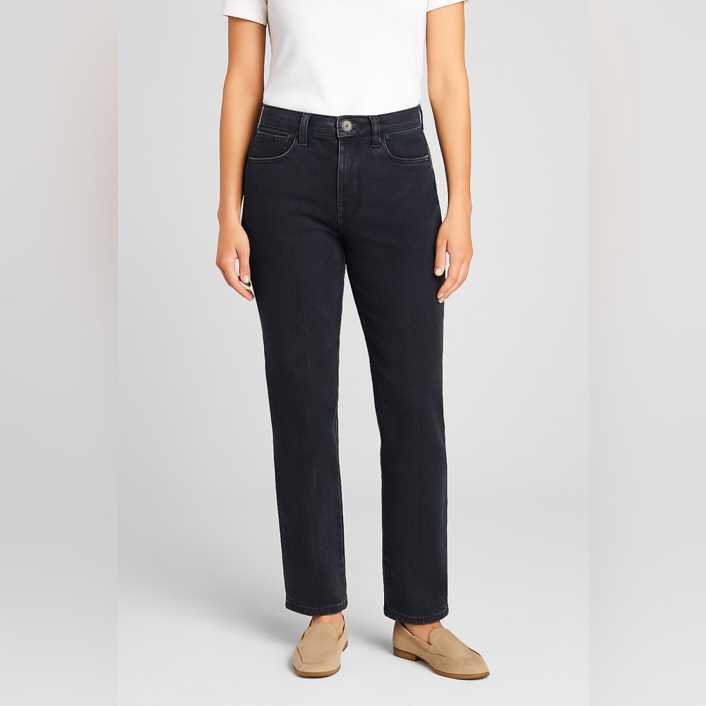 L.L Bean | Classic Fit Straight Leg Washed Black Jeans - 10